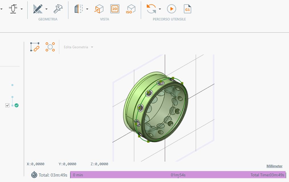 Prototipo: simulazione CAM del percorso utensile